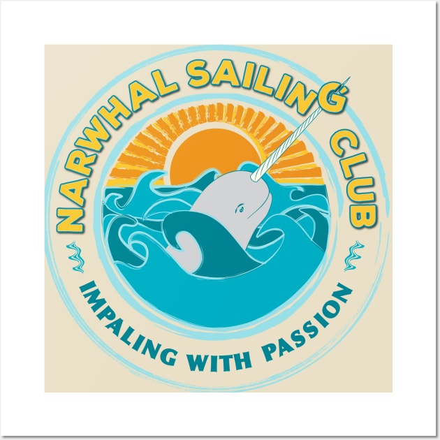 Narwhal Sailing Club Wall Art by Laura Brightwood